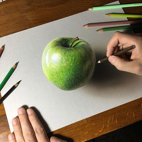نقاشی میوه با مداد رنگی