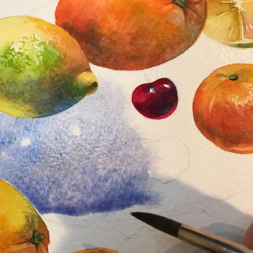 نقاشی میوه ها در آبرنگ