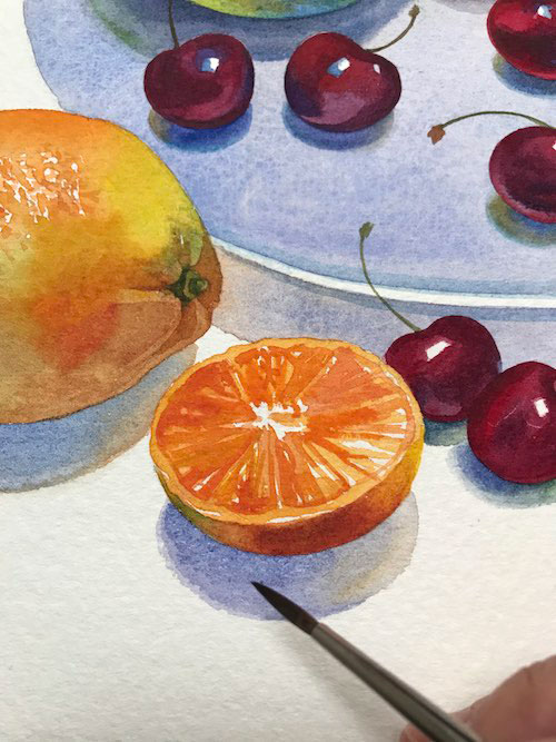 نقاشی میوه با قلم موی ۀبرنگ